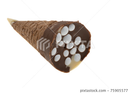 waffle cone with dessert isolated waffle cone with dessert isolated 75905577