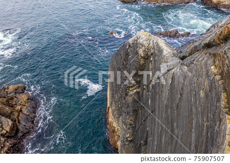 Aerial view of the coastline at Dawros in County Donegal - Ireland 75907507