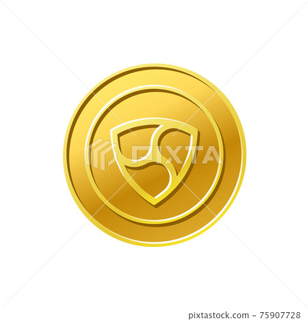 NEM crypto currency. Golden NEM coin icon NEM crypto currency. Golden NEM coin icon 75907728