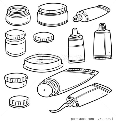 vector set of topical cosmetic and topical medicine 75908291
