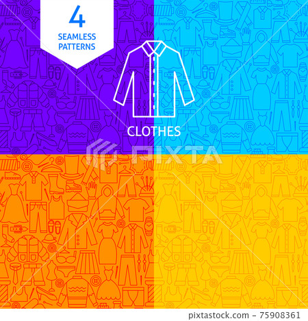 Line Clothes Patterns - Stock Illustration [75908361] - PIXTA