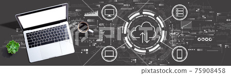 Cloud computing with a laptop computer 75908458