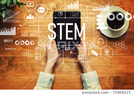 STEM with a person holding a tablet STEM with a person holding a tablet 75908525