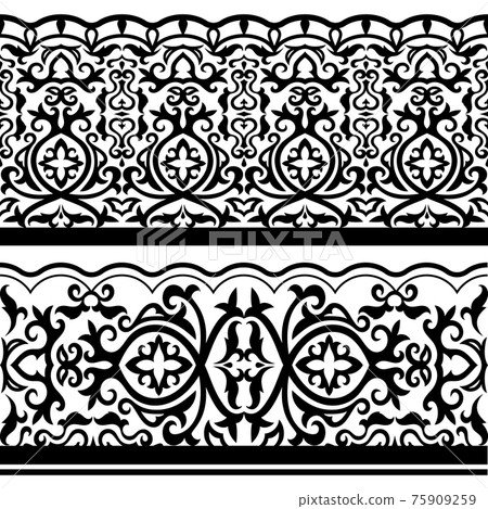 Traditional arabic seamless border 75909259