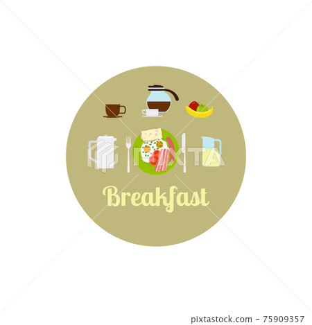 Breakfast food isolated icon set Breakfast food isolated icon set 75909357