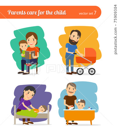 Parents care for the child Parents care for the child 75909384
