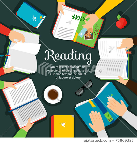 Reading club illustration Reading club illustration 75909385