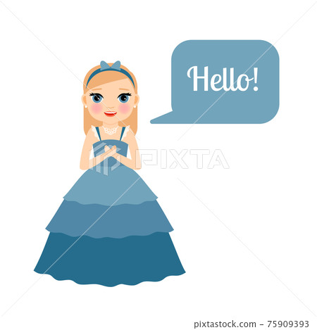Cute princess with speech bubble Cute princess with speech bubble 75909393