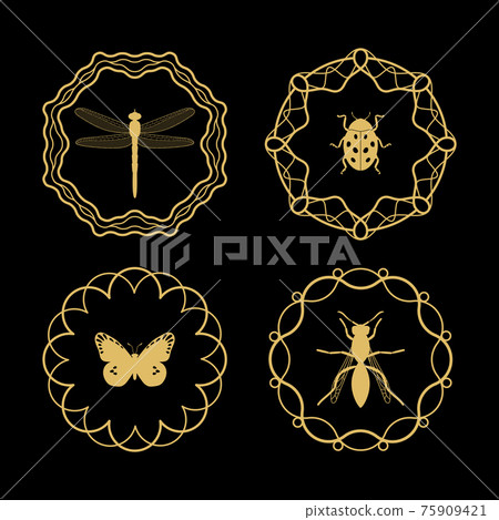 Insects hipster labels Insects hipster labels 75909421