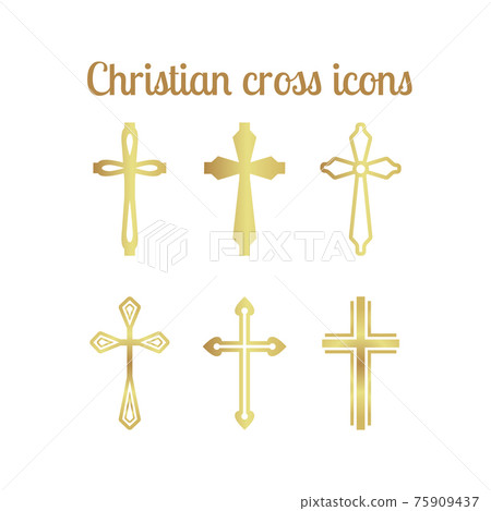 Golden christian cross Golden christian cross 75909437