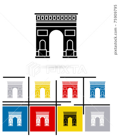 Triumphal Arch in Paris icon - Stock Illustration [75909795] - PIXTA
