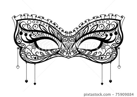 Elegant carnival black lace mask Elegant carnival black lace mask 75909884