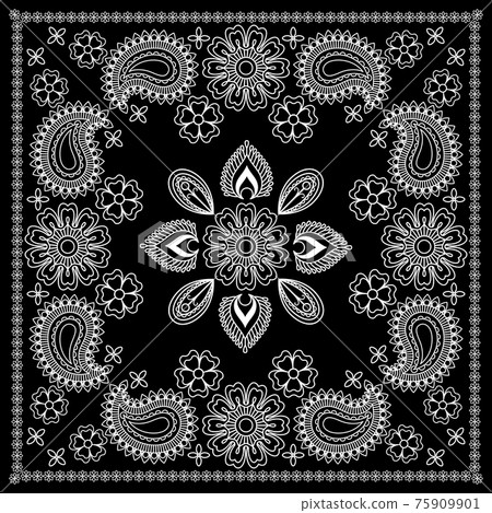 Black and White Bandana Print Black and White Bandana Print 75909901
