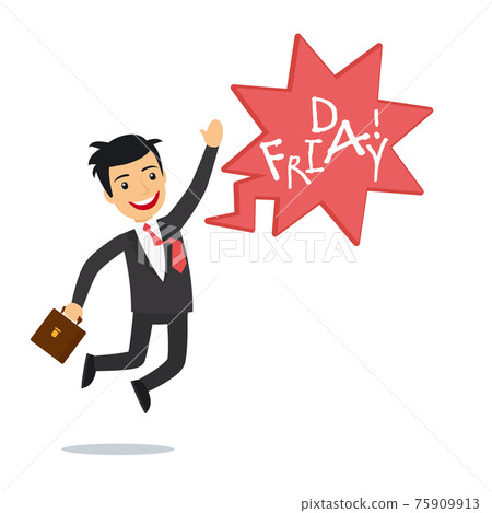 Happy businessman on Friday Happy businessman on Friday 75909913