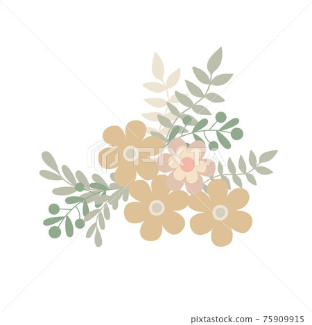 Simple flowers pastel-colored floral arrangement of in flat style vector illustration, symbol of spring, cozy home, Easter holidays celebration decor, clipart for cards, bohemian springtime decoration Simple flowers pastel-colored floral arrangement of in flat style vector illustration, symbol of spring, cozy home, Easter holidays celebration decor, clipart for cards, bohemian springtime decoration 75909915