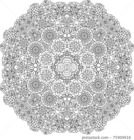 Pretty geometric floral designs on white Pretty geometric floral designs on white 75909916