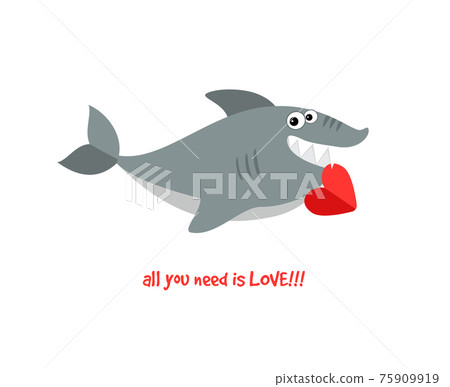Friendly smiling shark 75909919