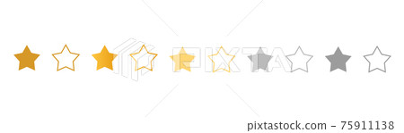 Golden and silver stars set on wide background. Glitter elegant design elements. Celebration banner. Gold and gray shooting stars. Magic decoration. Children room decor. Vector illustration Golden and silver stars set on wide background. Glitter elegant design elements. Celebration banner. Gold and gray shooting stars. Magic decoration. Children room decor. Vector illustration 75911138