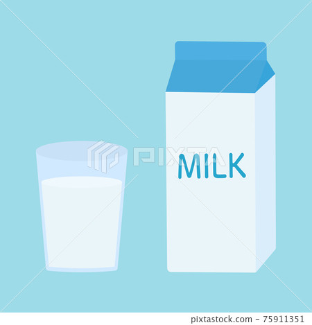 簡單可愛的牛奶插畫平面設計 75911351