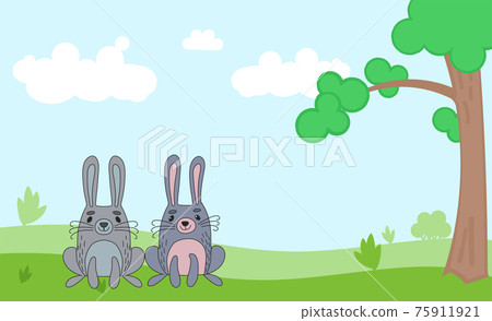 Vector illustration with cute forest animals in a children's style. A set of mammals in the forest. Collection in the children's style. Vector illustration with cute forest animals in a children's style. A set of mammals in the forest. Collection in the children's style. 75911921