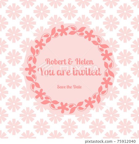 Wedding card template with floral frame Wedding card template with floral frame 75912040