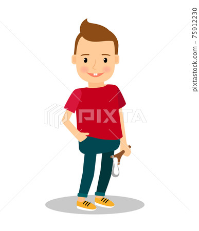 Bully or teaser boy with slingshot Bully or teaser boy with slingshot 75912230