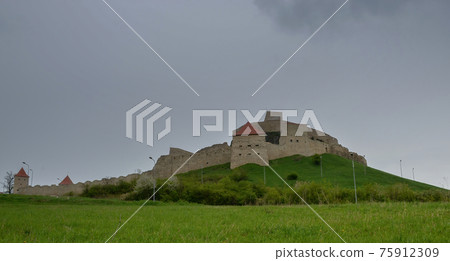 Ancient defensive fortress Rupea in Transylvania, Romania. Ancient defensive fortress Rupea in Transylvania, Romania. 75912309
