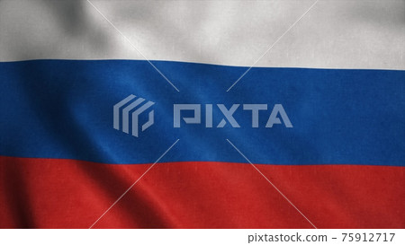 Flag of Russia fluttering in the wind. 3d illustration 75912717