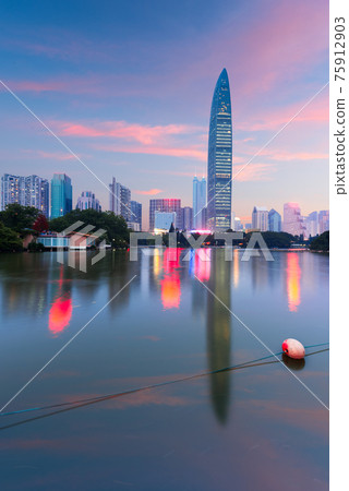 Shenzhen, China City Skyline at Twilight Shenzhen, China City Skyline at Twilight 75912903