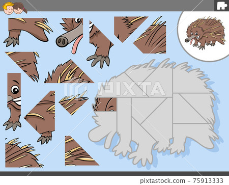 jigsaw puzzle game with echidna animal character 75913333