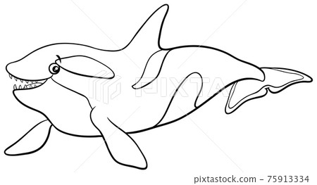 cartoon orca or killer whale animal character coloring book page cartoon orca or killer whale animal character coloring book page 75913334