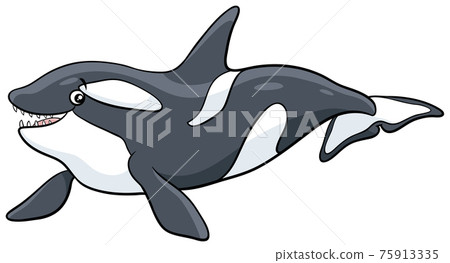 cartoon orca or killer whale sea animal character 75913335