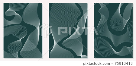 Vector wallpaper with white curves on green background. Vector wallpaper with white curves on green background. 75913413