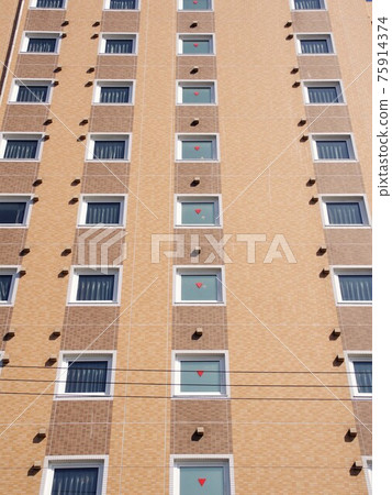 Vertical composition of windows with emergency entrance Vertical composition of windows with emergency entrance 75914374
