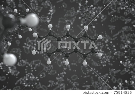 Molecule of anthracene, ball-and-stick molecular model. Science related 3d rendering Molecule of anthracene, ball-and-stick molecular model. Science related 3d rendering 75914836