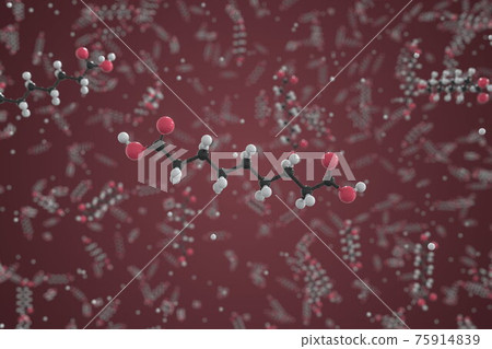 Azelaic acid molecule. Ball-and-stick molecular model. Chemistry related 3d rendering Azelaic acid molecule. Ball-and-stick molecular model. Chemistry related 3d rendering 75914839