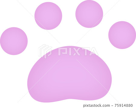 紫色動物腳印水彩風格 紫色動物腳印水彩風格 75914880