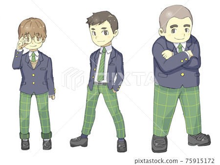 High school boy trio in uniform High school boy trio in uniform 75915172