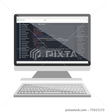 Desktop computer programming screen 75915173