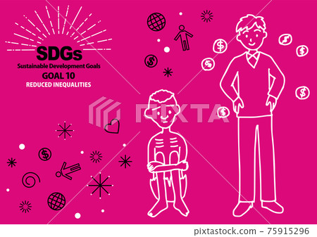 SDG GOAL10的指定顏色簡單線條圖(英語) SDG GOAL10的指定顏色簡單線條圖(英語) 75915296