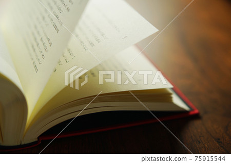 在明亮的背景下翻書 75915544