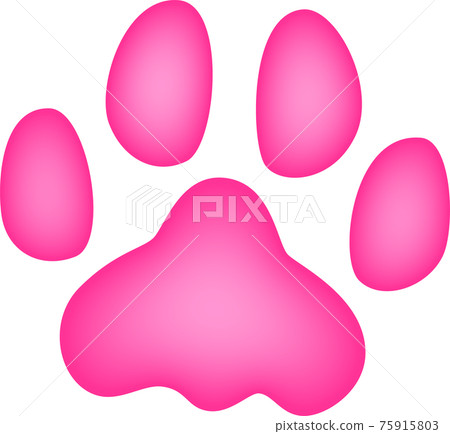 Dark pink animal footprints watercolor style 75915803