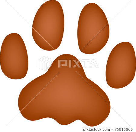 Brown animal footprints watercolor style 75915806