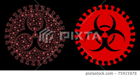 Bright Mesh Wire Frame Virus Hazard with Flare Spots Bright Mesh Wire Frame Virus Hazard with Flare Spots 75915978