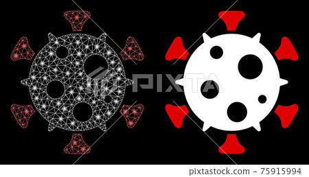 Bright Mesh Wire Frame Virus with Flare Spots - Stock Illustration ...