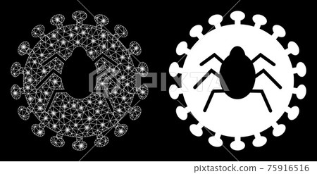 Bright Mesh Carcass Bug Virus with Flash Spots - Stock Illustration ...