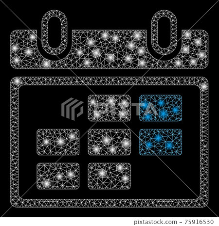 Bright Mesh Wire Frame Month Calendar with Light Spots Bright Mesh Wire Frame Month Calendar with Light Spots 75916530