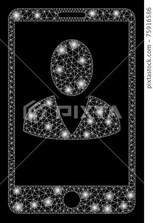 Flare Mesh Wire Frame Mobile User Profile with Flare Spots 75916586