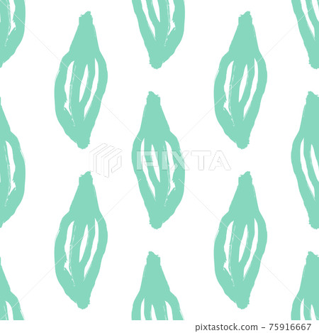 Isolated seamless pattern in abstract style with bright blue leaf ornament. White background. Doodle print. Isolated seamless pattern in abstract style with bright blue leaf ornament. White background. Doodle print. 75916667