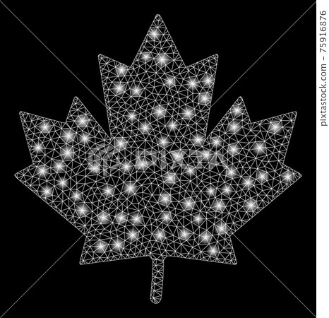 Glossy Mesh 2D Maple Leaf with Light Spots 75916876